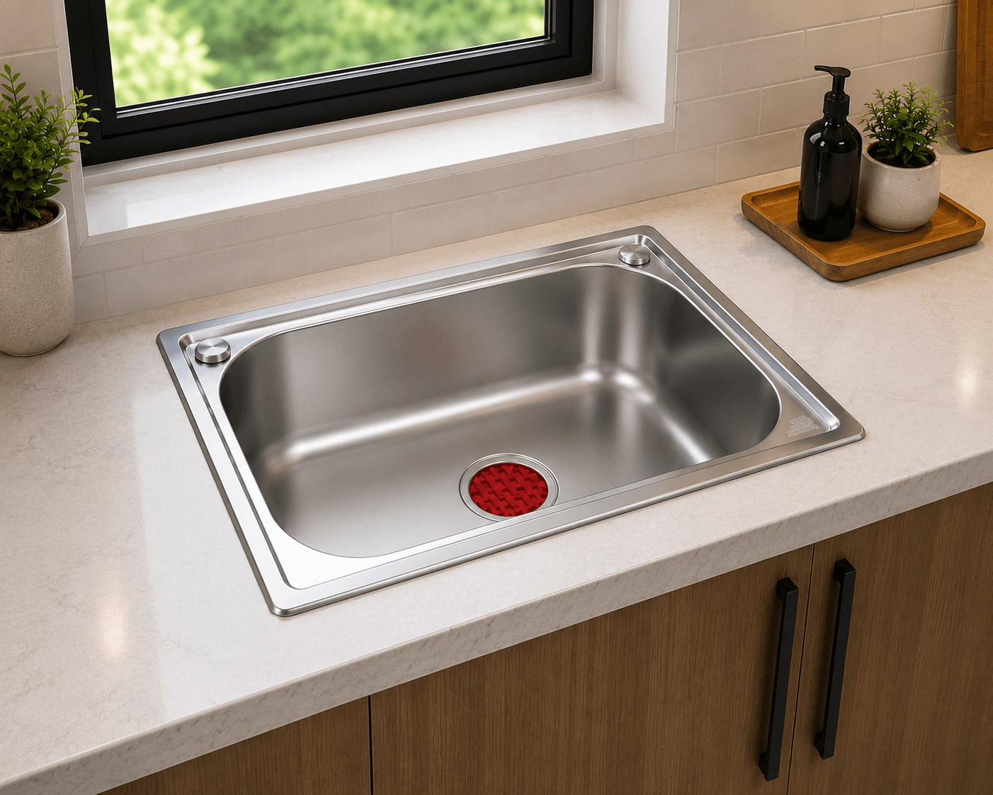 Matte Finish Single Bowl Kitchen Sink (19 x 16 Inch)