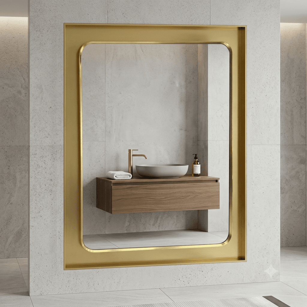 Premium Framed Bathroom Mirror (24 x 32 Inch)