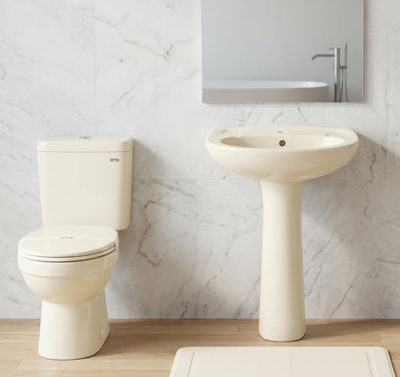 Ivory Otto Ceramic Bathroom Set - 815