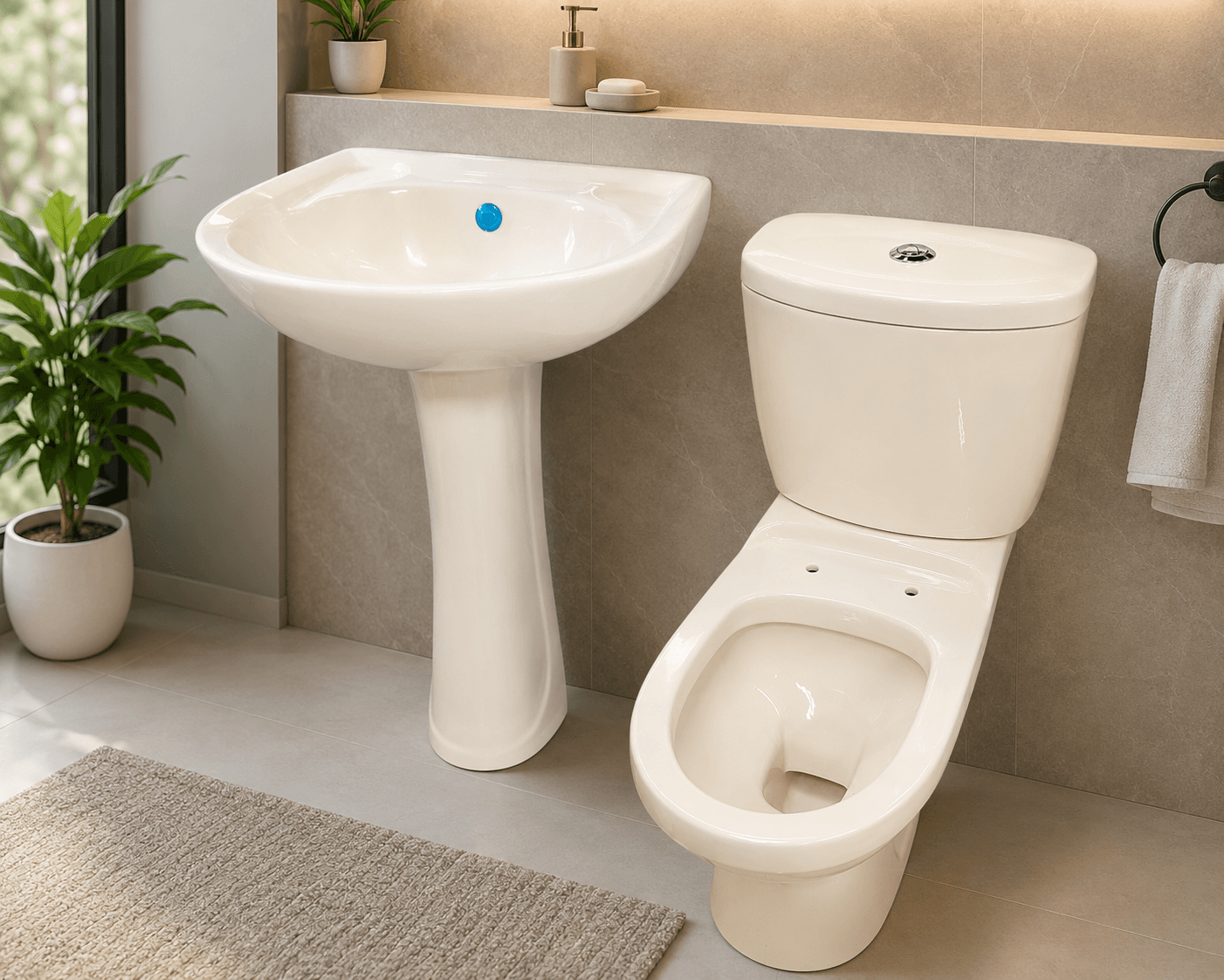 Ivory Otto Ceramic Bathroom Set - 815