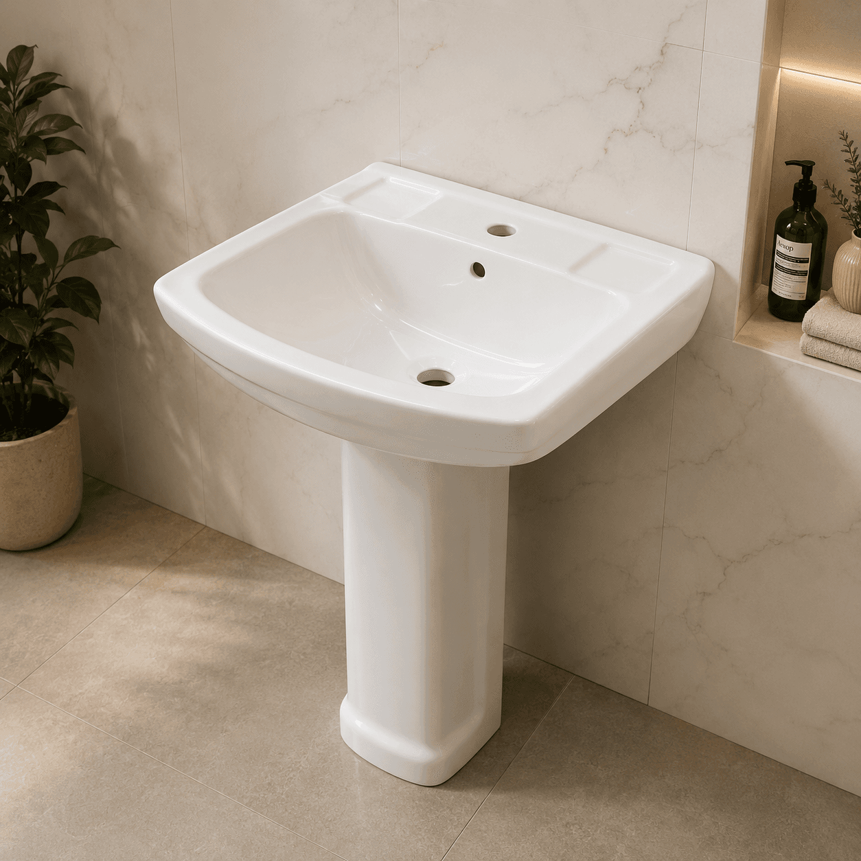 Sperry - Sophia White Basin with Pedestal