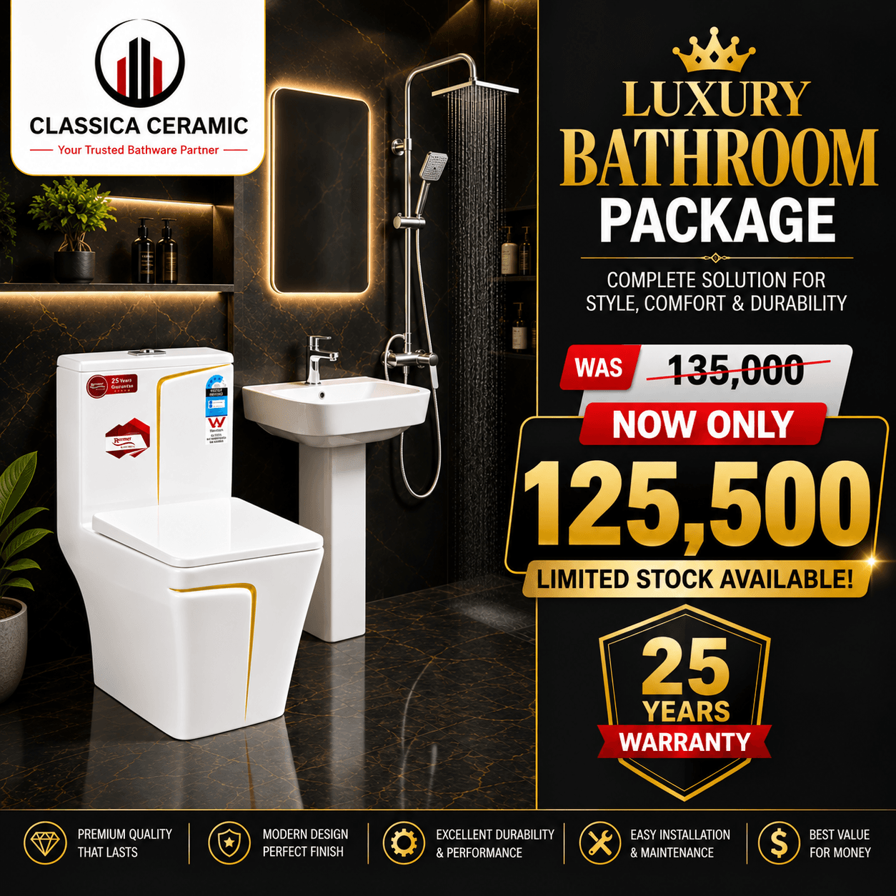Premium Plus Commode Set – 23 Items