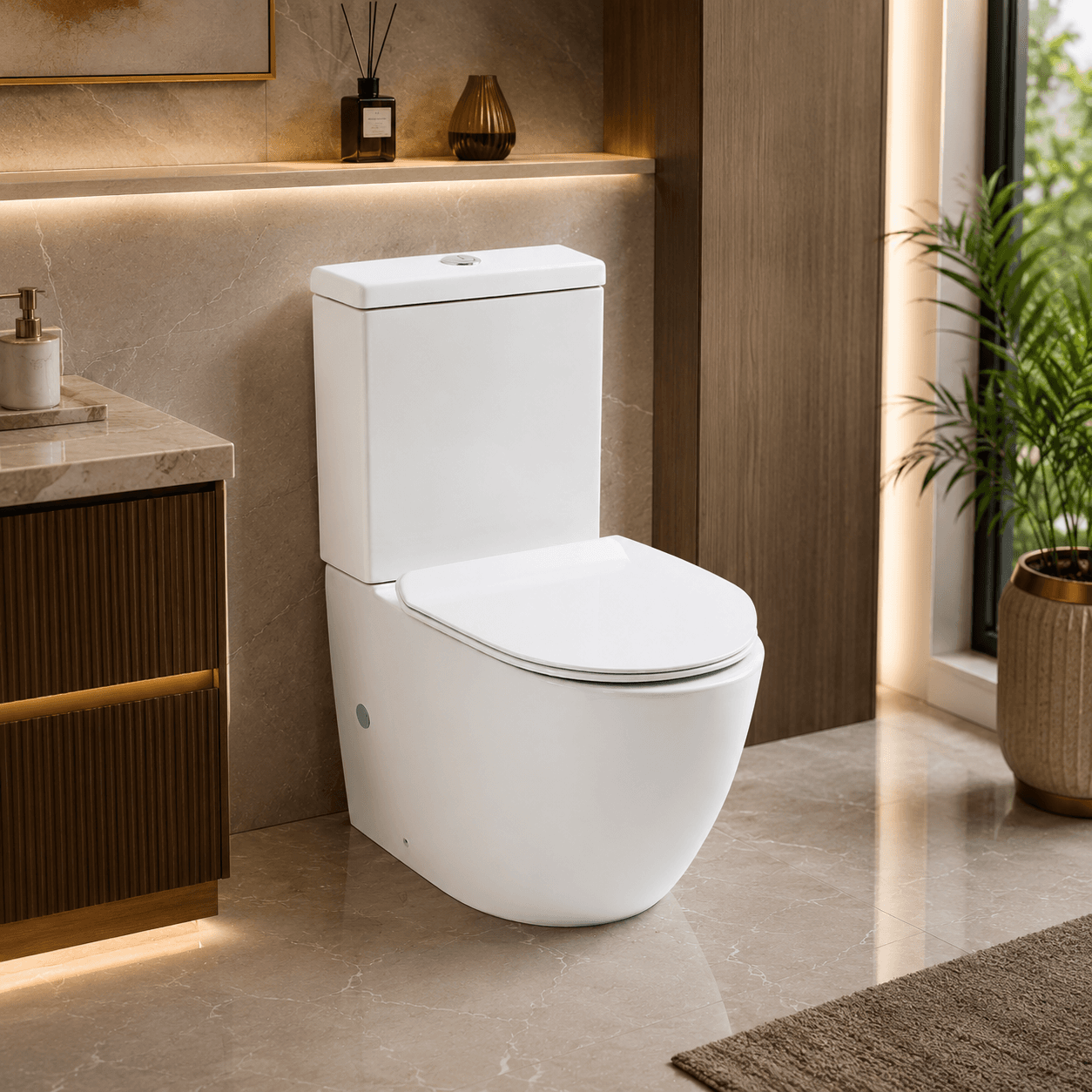 OTTO 868 white venice wash down two piece toilet ceramic WC modern bathroom
