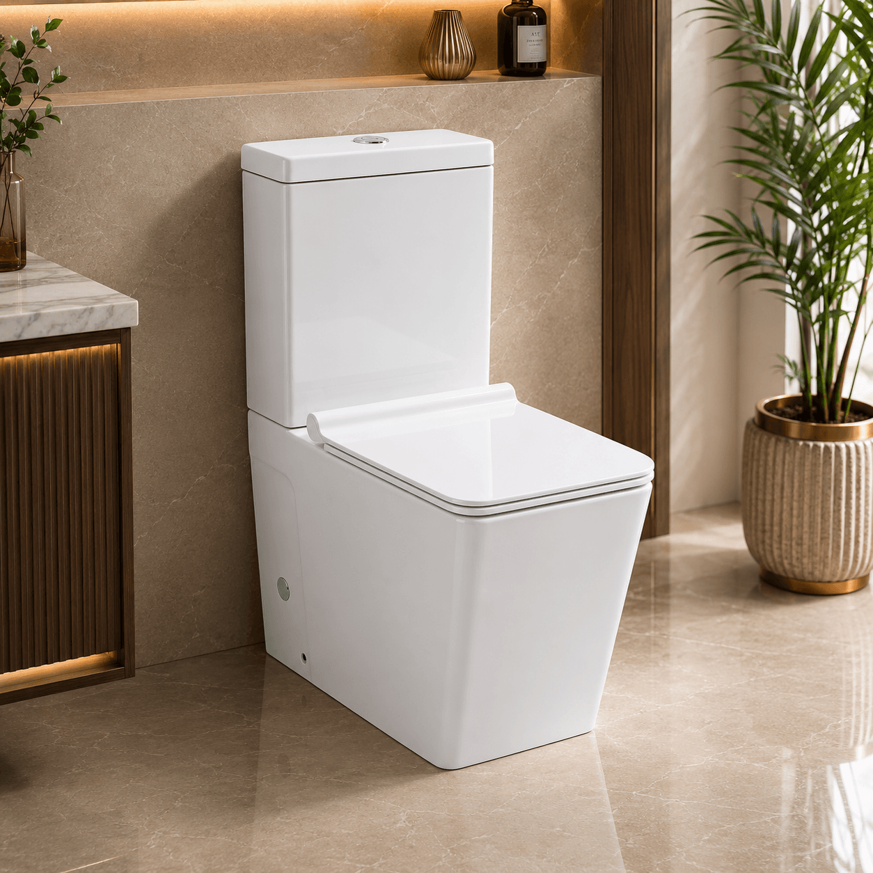 OTTO 867 white eternal wash down two piece toilet ceramic WC modern design