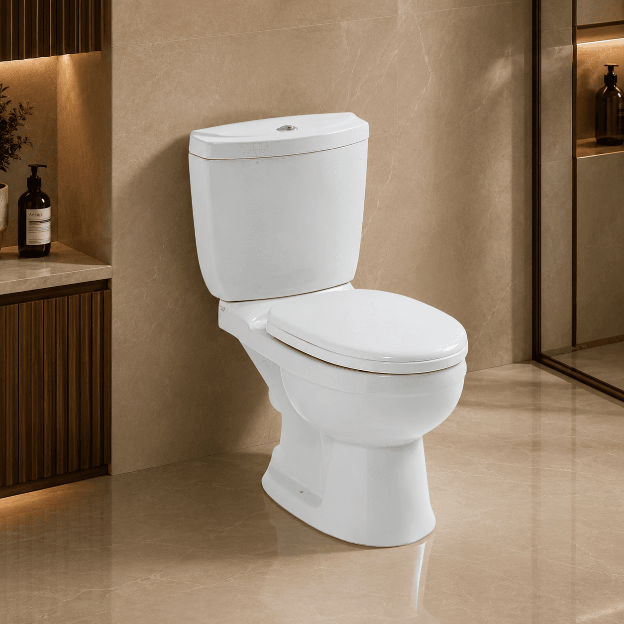 OTTO 815 white tulip wash down two piece toilet ceramic WC elegant design