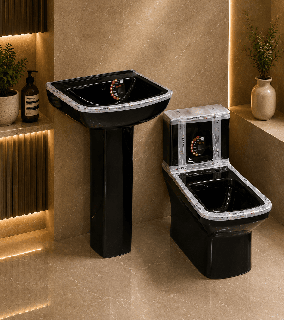 Black Bathroom Set