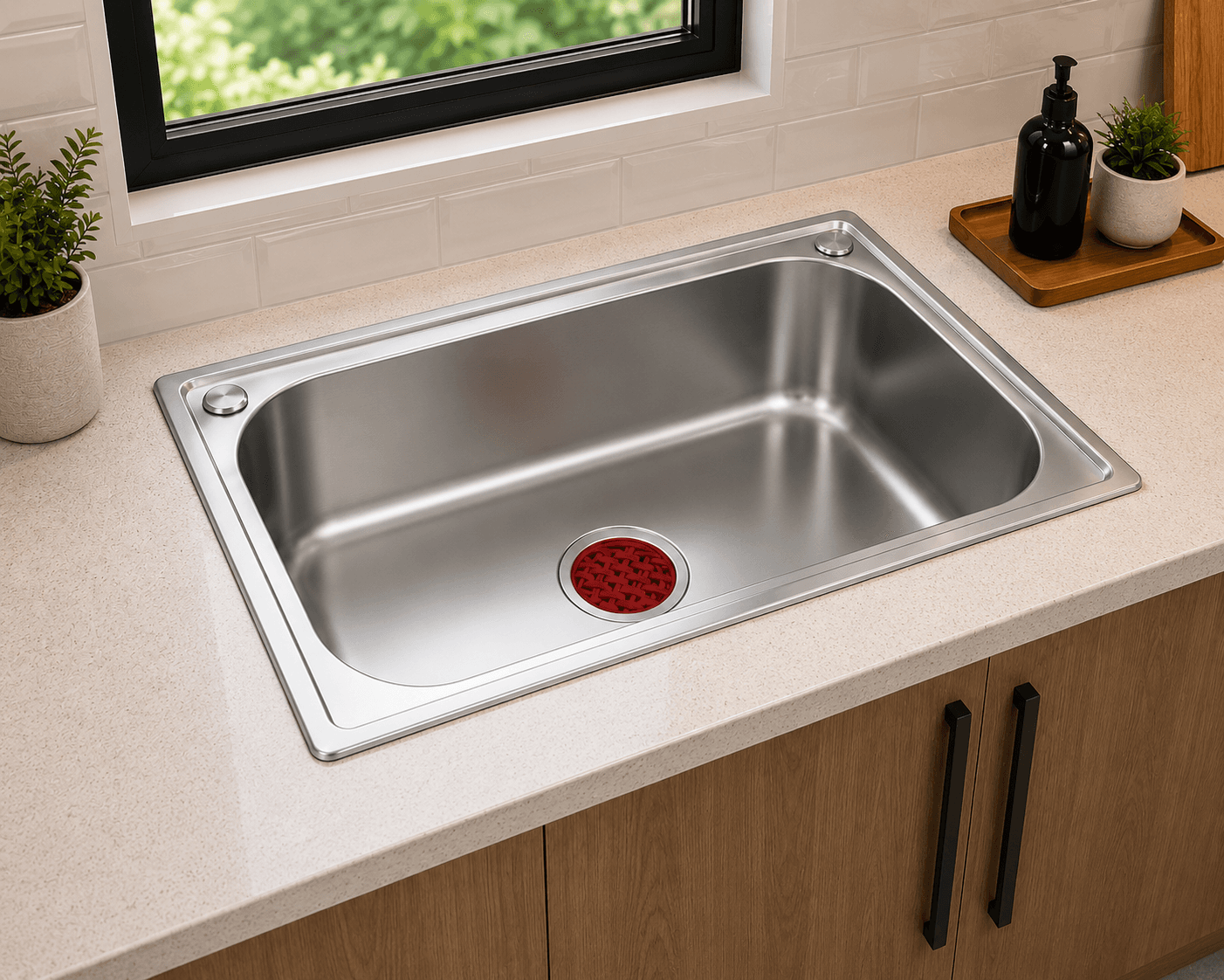 Matte Finish Single Bowl Kitchen Sink (23 x 18 Inch)