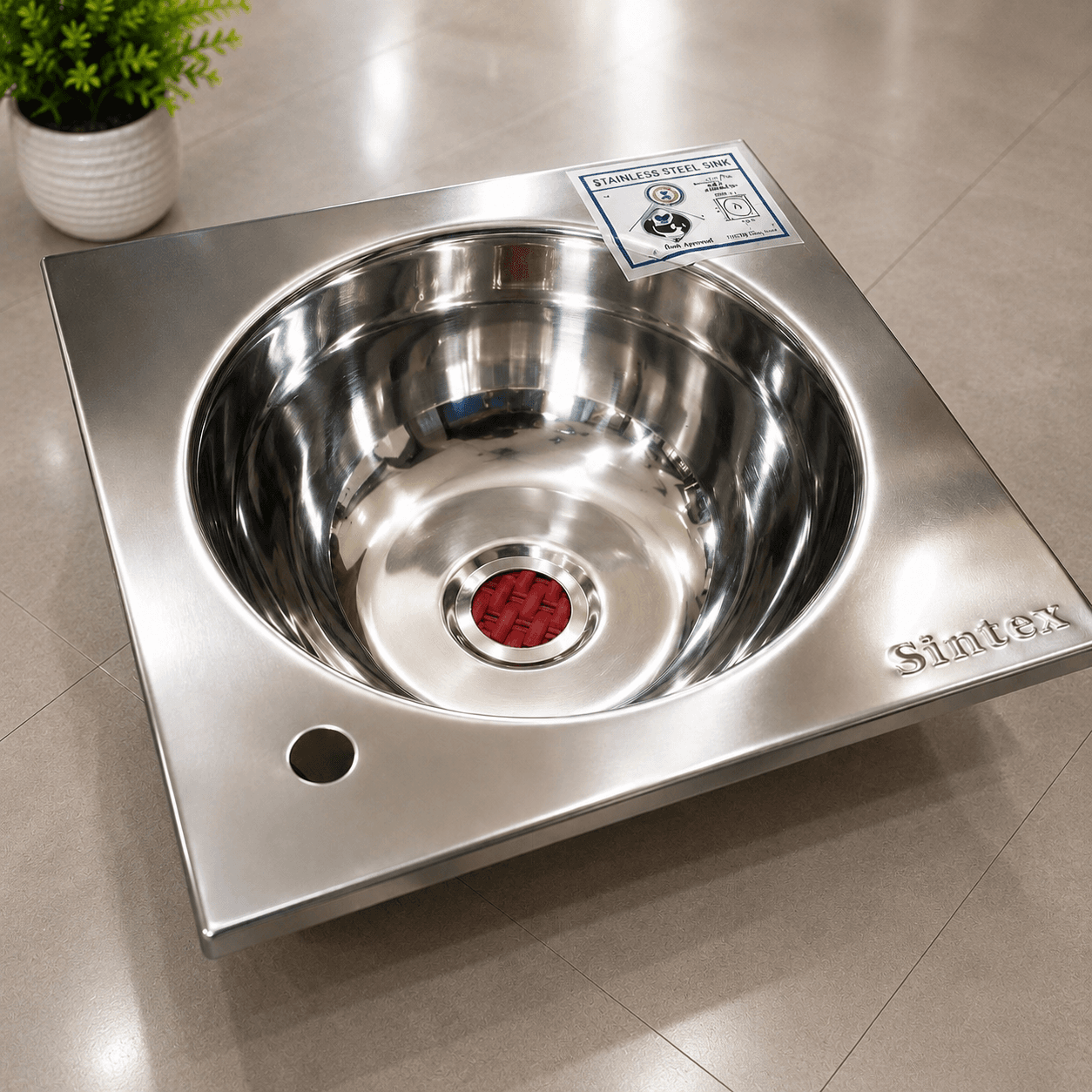Salford Stainless Steel Round Kitchen Sink (12 x 15 Inch)