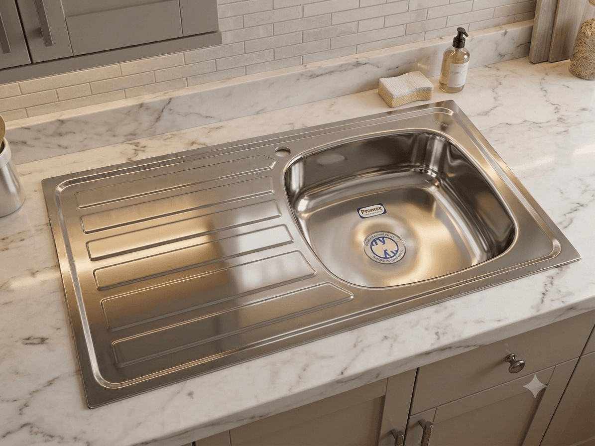 Stainless Steel Kitchen Sink with Left Drain Tray 36 x 18