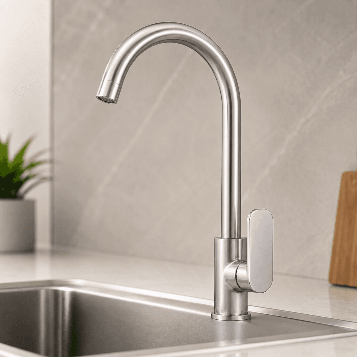 Premium Kitchen Sink Tap - Silver Matt