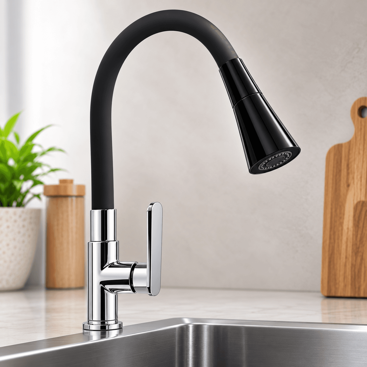 Reemer Sink Tap Black Matt - Flexible (DY)