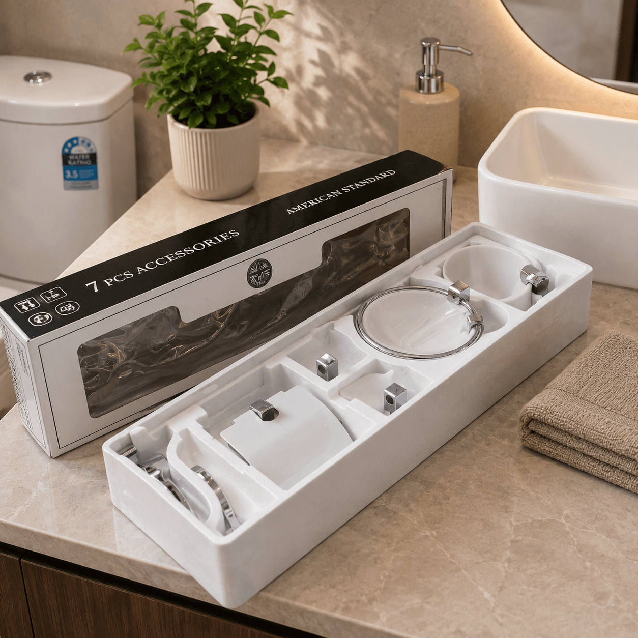 7 Pieces Bathroom Accessories Set