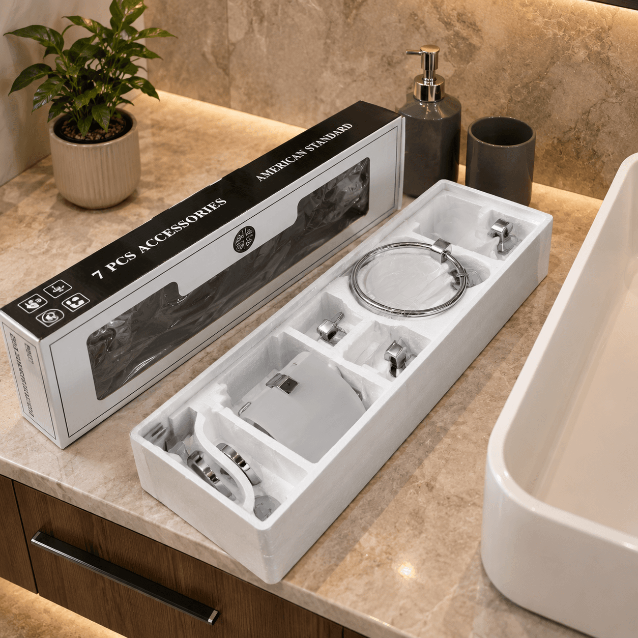 7 Pieces Bathroom Accessories Set